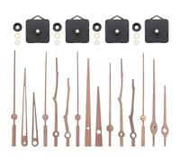 Kueohse 4Pcs Long Shaft Wall Clock Movement Mechanism with 4 Types 12 Inch Walnut Wood Quartz Clock Parts Replacement