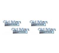 Kueohse 4PCS Old Man Edition Car Emblem 3D Metal Sticker Badges Old Man Addition Car Emblem Waterproof Rustproof Adhesive A