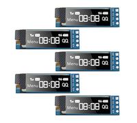 Kueohse 5 Pieces I2C Display Module 0.91 Inch I2C OLED Display Module I2C OLED Screen Driver DC 3.3V-5V(White Light)