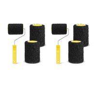 Kueohse 6Pcs 4 Inch Drywall Compound Roller Cover with Paint Frame,Drywall Texture Brush,Mud Roller for Putty,Diatomaceous Earth