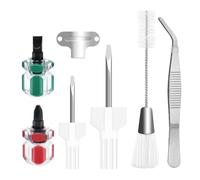 Kueohse 7 Piece Sewing Machine Cleaning Kit Include Tweezers Double Ended- Brush Needle Board Screwdriver