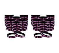 Kueohse 72 Pcs Breast- Awareness Bracelets Bulk Items Accessories Simple Pink Ribbon Silicone Wristbands