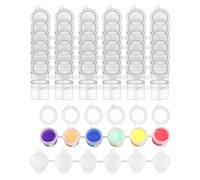 Kueohse 8 Strips/48 Pots 3Ml Empty Paint Strips Paint Cup Pots Plastic for Classrooms Schools Painting Arts Crafts Supplies