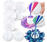 Kueohse 8Pc Paint Pour Cup Bundle Paint Pouring Cup Multi Channel Split Cup for Paint Pouring for DIY Making Resin Acrylic Paint