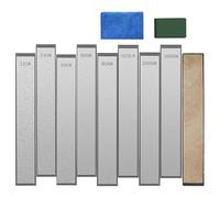 Kueohse 8Pcs Diamond Knife Sharpening Stones,Diamond Stone Set with Base - 120+240+400+600+800+1000+2000+3000 Grit