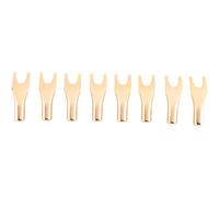 Kueohse 8PCS HIFI Banana Y Spade Y Gold Plated Pure Copper Screw Fork HiFi Speaker Spade Connector Plugs Easy to Use Copper