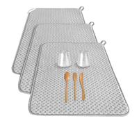 Kueohse Absorbent Microfiber Dishes Drainer Mats Size Drainer Pads for Kitchen Counter,Coffee 24 X 17Inch 3Piece