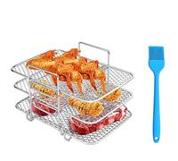 Kueohse Air Fryer Rack 304 Stainless Steel Multi-Layer Dehydrator Rack Toast Rack Replacement Accessories for Dual Air Fryer