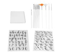 Kueohse Alphabet Cake Stamp Tools,Letter Fondant Stamps with Decorating Brushes,Numbers Fondant Mold for Cookie Cake Decorating