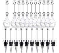 Kueohse Beadable Wine Stoppers Beadable Beer Opener Set 10 Decorative Beaded Wine Bottle Stopper 10 Alloy Reusable Bottle Opener