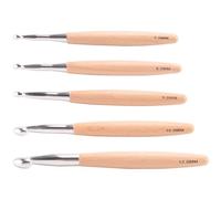 Kueohse Big Crochet Hooks Set with Beech Wood Handle, Crochet Hooks for Chunky Yarn, Size 7mm 8mm 9mm 10mm 12mm Easy to Use