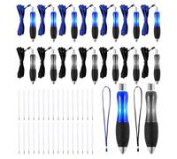 Kueohse Big Fat Pens 8 Black + 8 Pen Aids Writing Carpal Tunnel Large Wide Grip Pens Retractable Ballpoint Pens