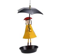 Kueohse Bird Bath Hanging Bird Feeding Girl with Umbrella Tray Patio Garden Decoration Outdoor Gardening Outdoor Decoration
