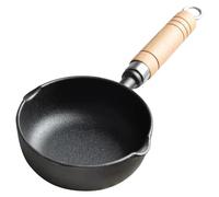 Kueohse Butter Melting Pot,Butter Melter, Non-Stick Cast Iron Sauce Pot with Wood Handle, Small Cast Iron Melting Pot, Hanging