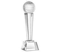 Kueohse Crystal Glass Golf Trophy Golf Trophies 9 X 2.8 Inch for Adults Kids Golf Tournament Table Desktop Decor