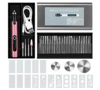 Kueohse Engraving Pen with 37 Bits, USB Rechargeable Cordless Engraving Machine with Box, Portable DIY Rotary Engraver, Easy Install Easy to Use Rosegold