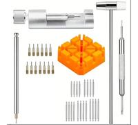 Kueohse for Professional Watch Repair Tool Set 39 Pcs Watch Link Band Slit Strap Bracelet Chain Pin Remover Adjuster Kit