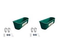 Kueohse Green 2Pack Duck Feeder Fence Hanging Feed Trough Goose Turkey Trough with Clips Easy to Use