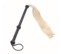 Kueohse Horse Flogger Whip Riding Equestrian Training Tool Crop for Horseback Riding, Show, Jumping Control- Leather Whip