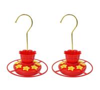 Kueohse Hummingbird Feeding Kit: 2PCS 7 Ounces Plastic Feeders, Leak-Proof, Ant and Bee Proof with 6 Ports
