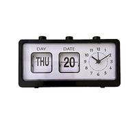 Kueohse Manual Page Turning Alarm Clock Digital Clock Square Versatile Alarm Clock Study Calendar Fashion Clock