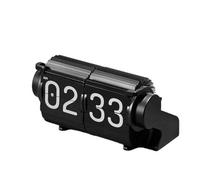 Kueohse Mechanical Vintage Flip Clock Page Turning Desk Calendar with Automatic Date& Alarm, for Home Decor Black