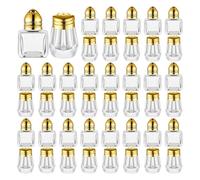 Kueohse Mini Salt & Pepper Shakers Clear Seasonings Shakers Tiny Spice Shakers Transparent Seasoning Shakers Gold