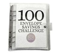 Kueohse Money-Saving Challenge Kit, 100 Envelope Challenge Binder for Saving 5050 Cash Envelopes for Budget Planning Easy Install Easy to Use