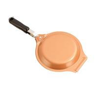 Kueohse Non-Stick Frying Pan 19 cm Stainless Steel Double Omelette Pan Induction Cooker Pan for Home Camping Garden Picnic