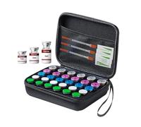 Kueohse Peptide Vial Case for Insulin, GLP-1-30 Slot Organizer Holders 1-3ml Vials Hard Shell Travel Case for Fridge Storage