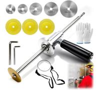 Kueohse Pipe Cutting Tool Set- Inside Pipe Cutter for PVC, Exhaust Pipe Cutter 5 Steel and 3 Brazed Blades(22mm to 50mm) for PVC/ABS/Exhaust Pipes