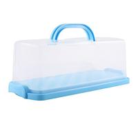 Kueohse Portable Bread Box with Handle Loaf Cake Container Plastic Rectangular Food Storage Keeper Carrier 13Inch Translucent Dome for Pastries, Bagels, Bread Rolls, Buns