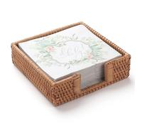 Kueohse Rattan Napkin Holder Square,Wicker Napkin Basket for Kitchen,Flat Napkin Holders for Paper Napkins,Woven Napkin Holders