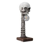Kueohse Resin Skull Skeleton Spine Table Lamp Horror 3D Statue Desk Light for Halloween Decoration Home Decor