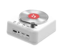 Kueohse Retro Vinyl Record Bluetooth Speaker Mini Vintage Surround Sound Music Box Wireless Handsfree Call MP3 Player CD Player