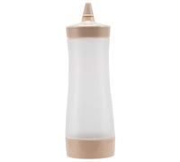 Kueohse Squeeze Bottle Kitchen Accessories Gravy Boat Plastic Sauce Vinegar Oil Ketchup Gravy Cruet Condiment Dispenser Beige + Transparent