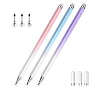 Kueohse Stylus Pens 3-Pack Universal for Touch Screen for Tablets Phones Disc Tips& Extra Fiber Tips Included