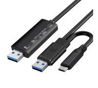 Kueohse Sync Data Link Mouse Keyboard Share Link USB3.0+Type-C PC to PC Network Direct File Transfer Bridge Computer Copy Cable