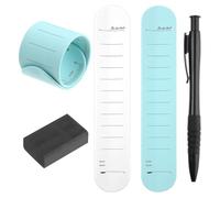 Kueohse Wearable Notepad, Silicone Memo Wristband with Ruler, Nurse Reminder Erasable Wrist Notepad with Pen and Eraser B