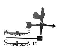 Kueohse Weathervane with Animal Chickens Garden Stake Weather Vane Wind Direction Indicator Rooster Cockerel Ornament Art Craft