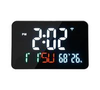 Kueohse WiFi Clock Extra Large Letters, Temperature and Humidity, Calendar, Week, 4-Level Brightness
