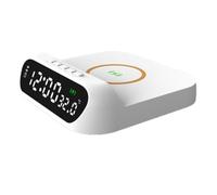 Kueohse Wireless Charging Alarm Clock Wireless Charger Fast 15W Charging Digital Alarm Clock Temperature White Easy to Use