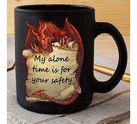 Kueprae Dragon My Alone Time is for Your Safety Ceramic Black Mug 11oz