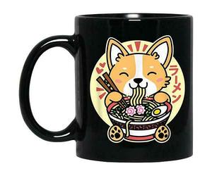 Kueprae Kawaii Ramen Cute Anime Dog Corgi Japanese Noodles Drk Coffee Mug 11oz