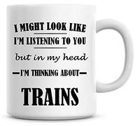 Kueprae Thinking About Trains Coffee Tea Mug Present 11oz