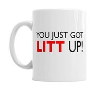 Kueprae You Just Got Litt Up 11oz White Mug Suits Office Birthday Gift