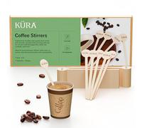 KÜRA Coffee Stirrers 150 Pcs - Wooden Coffee Stirring Sticks Round End - 5.9” Disposable Cocktail Stirrers for Hot & Cold Drinks, Tea, Milk - Cafe Grade Stir Sticks for Coffee Bar - Great for Craft