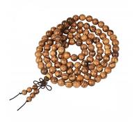 Kuesn 8mm 108 Mala Prayer Beads Bracelet Natural Wood Tibetan Buddhist Buddha Meditation Bead Necklace Bracelet (Brown)
