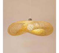 KUEYANB Bamboo Pendant Lamp, Chinese Zen Tea Room Hanging Lights, Rustic Style Restaurant Chandelier, Hotel Homestay Bamboo Art Ceiling Lighting Fixtures, for Kitchen Island Dining Table Cafe