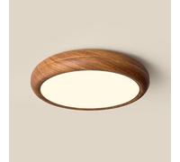 KUEYANB Bedroom Ceiling Lamp Walnut Wood Grain Ceiling Light Antique Chinese Style Close to Ceiling Light Fixtures for Study Balcony Entrance Living Room Daily Home Furnishings Decoration Lighting